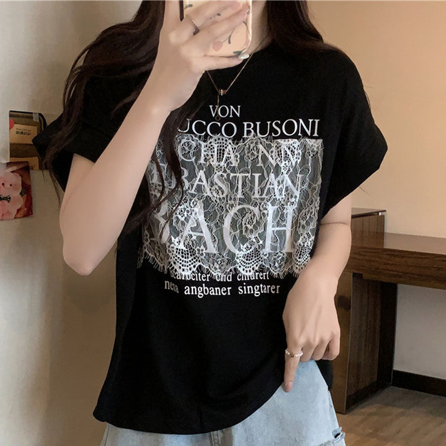 ショッピングゴー shoppinggo ロゴTシャツ 半袖 ゆったり 体型カバー 夏服 tシャツ 英字ロゴ ゆるT 半袖 柄プリントTシャツ ゆるシルエット半袖Tシャツトップス 春 夏 （ホワイト） ホワイト