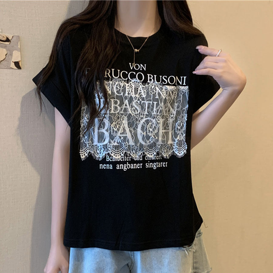 ショッピングゴー shoppinggo ロゴTシャツ 半袖 ゆったり 体型カバー 夏服 tシャツ 英字ロゴ ゆるT 半袖 柄プリントTシャツ ゆるシルエット半袖Tシャツトップス 春 夏 （ホワイト） ホワイト