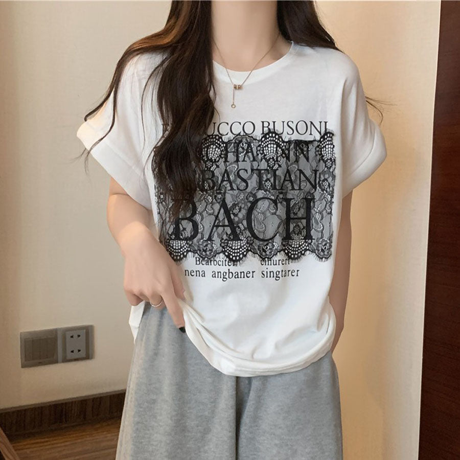 ショッピングゴー shoppinggo ロゴTシャツ 半袖 ゆったり 体型カバー 夏服 tシャツ 英字ロゴ ゆるT 半袖 柄プリントTシャツ ゆるシルエット半袖Tシャツトップス 春 夏 （ホワイト） ホワイト