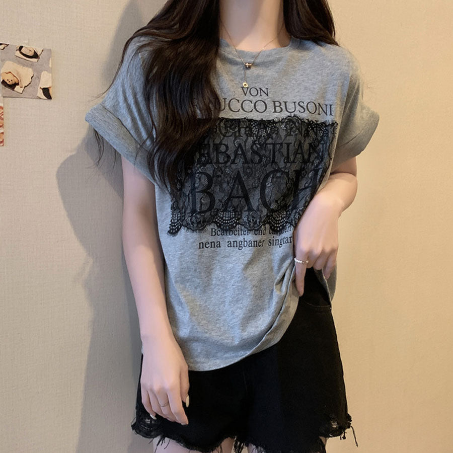ショッピングゴー shoppinggo ロゴTシャツ 半袖 ゆったり 体型カバー 夏服 tシャツ 英字ロゴ ゆるT 半袖 柄プリントTシャツ ゆるシルエット半袖Tシャツトップス 春 夏 （ホワイト） ホワイト