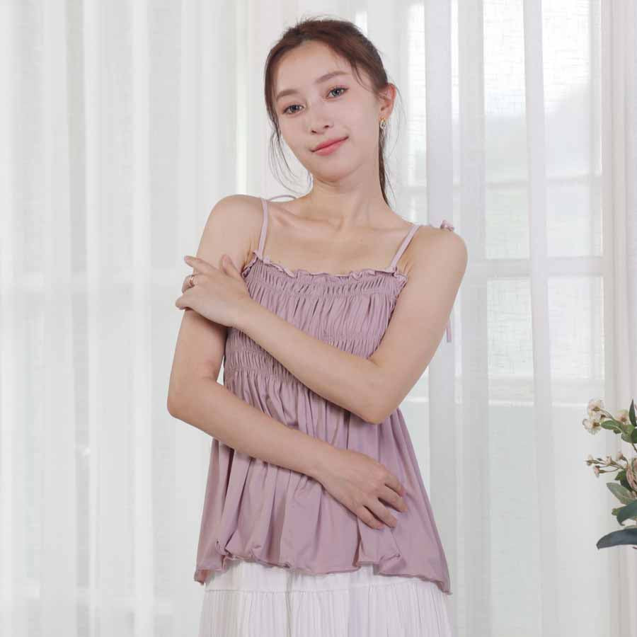 D&G BEACHWEAR ジュース柄 肩紐 リボン タンクトップ ピンク M ショッピングゴー shoppinggo キャミソール 肩紐 リボントップス