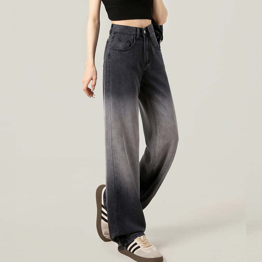 ショッピングゴー shoppinggo デニムパンツ グラデーション チャコールグレー 美脚パンツ レディース デニム ジーンズ ハイウエスト ダンスパンツ 長ズボン おしゃれ スリム 美脚効果 （ブラック） ブラック