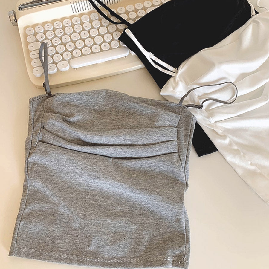 ショッピングゴー shoppinggo キャミソール カップ付 キャミタンクトップ ブラ 白 黒 パット付 インナー 結婚式 見せブラトップ ブラカバー （グレー） グレー