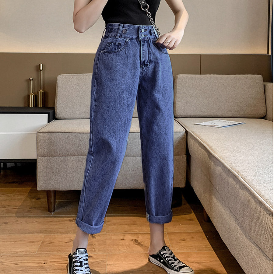 ショッピングゴー shoppinggo デニムパンツ 低身長 レディース アンクル丈 ストレートデニム ハイウエスト ジーンズ ズボン ジーパン ボトムス 美脚脚長ズボン （ブルー） ブルー
