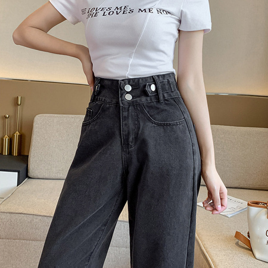 ショッピングゴー shoppinggo デニムパンツ 低身長 レディース アンクル丈 ストレートデニム ハイウエスト ジーンズ ズボン ジーパン ボトムス 美脚脚長ズボン （ブルー） ブルー