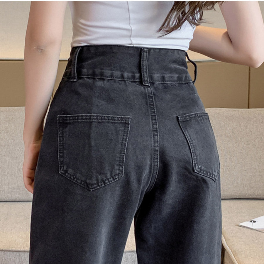 ショッピングゴー shoppinggo デニムパンツ 低身長 レディース アンクル丈 ストレートデニム ハイウエスト ジーンズ ズボン ジーパン ボトムス 美脚脚長ズボン （ブルー） ブルー