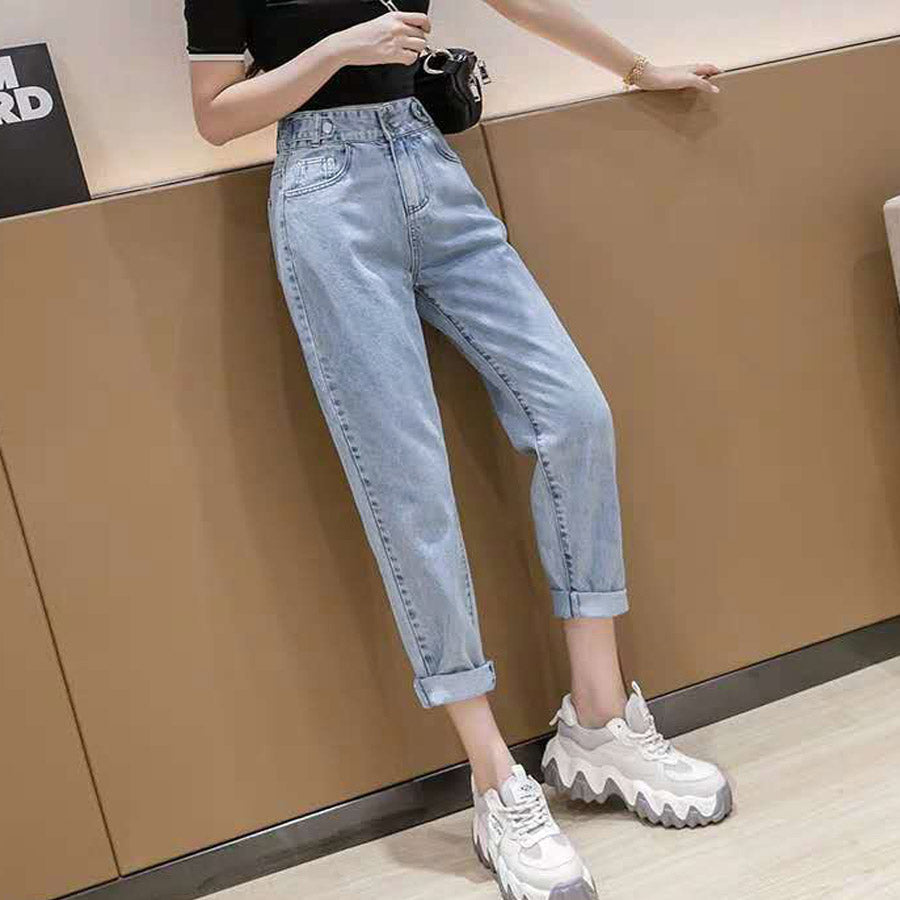 ショッピングゴー shoppinggo デニムパンツ 低身長 レディース アンクル丈 ストレートデニム ハイウエスト ジーンズ ズボン ジーパン ボトムス 美脚脚長ズボン （ブルー） ブルー