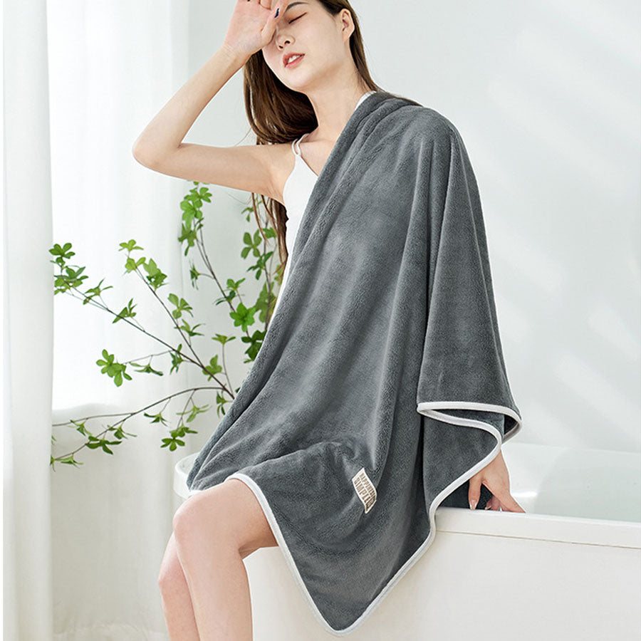 ショッピングゴー shoppinggo 大判バスタオル 大判 吸水タオル 速乾タオル おしゃれ シンプル 無地 吸水 速乾お風呂 洗面 プール ジム スイミング 水泳 洗い替え時短 （ライトグレー） ライトグレー