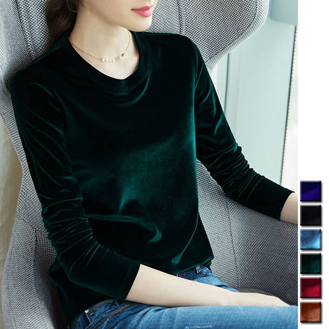 Shopping Go shoppinggo T-shirt long sleeve cut and sew velour innerwear top slim innerwear slimming body shape cover