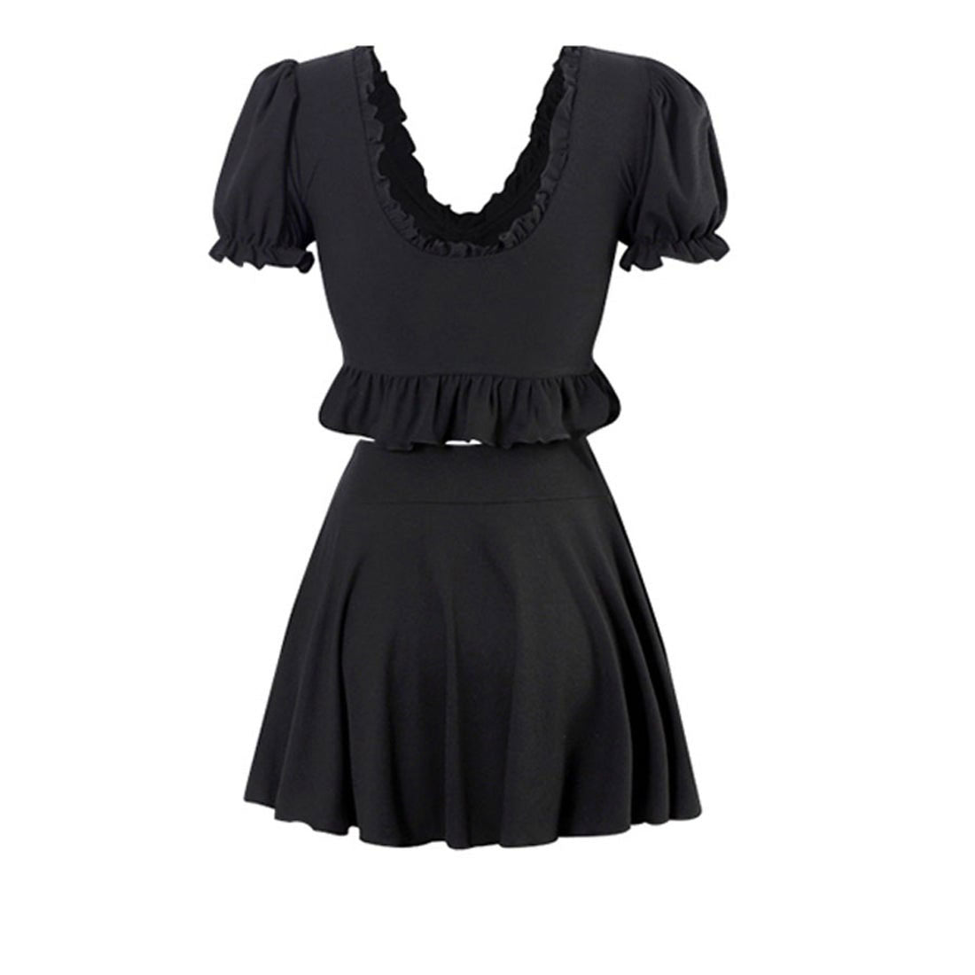 Shoppinggo Women's Swimwear, 2-piece Bikini Set, Bikini Top and Skirt, Off-the-shoulder, Ruffled Skirt, Sexy [Non-returnable item]