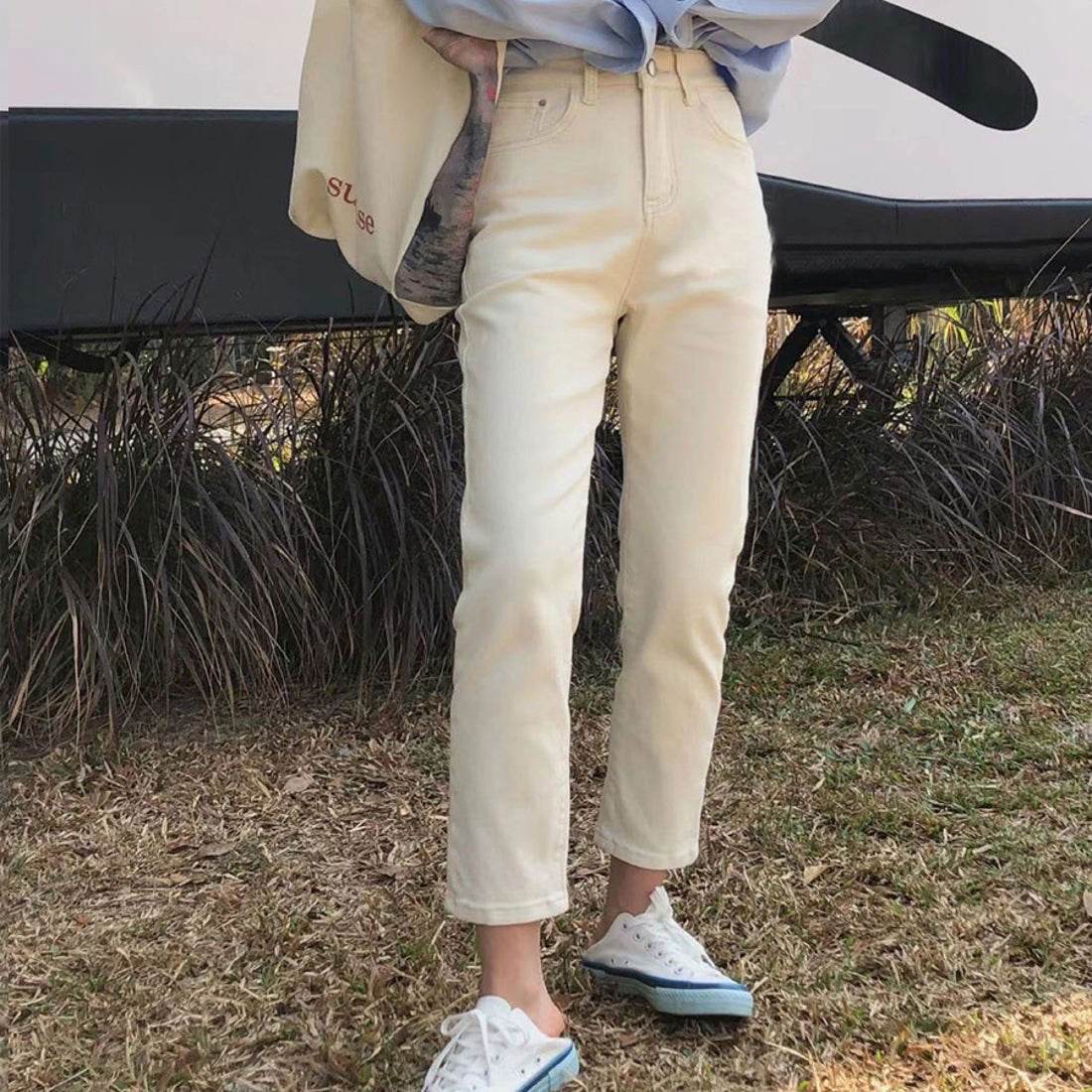 ショッピングゴー shoppinggo デニムパンツ レディース アンクル丈 ストレートデニム ハイウエスト  ズボン ジーパン ボトムス 美脚 おしゃれ