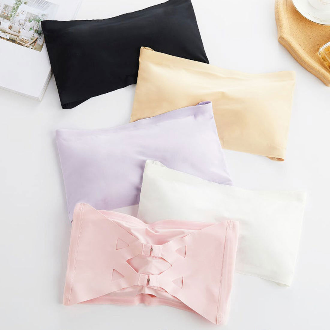 ショッピングゴー shoppinggo 夏服 ブラトップ カップ付きキャミソール チューブトップブラ  セクシー パット付 インナー 韓国ファッション