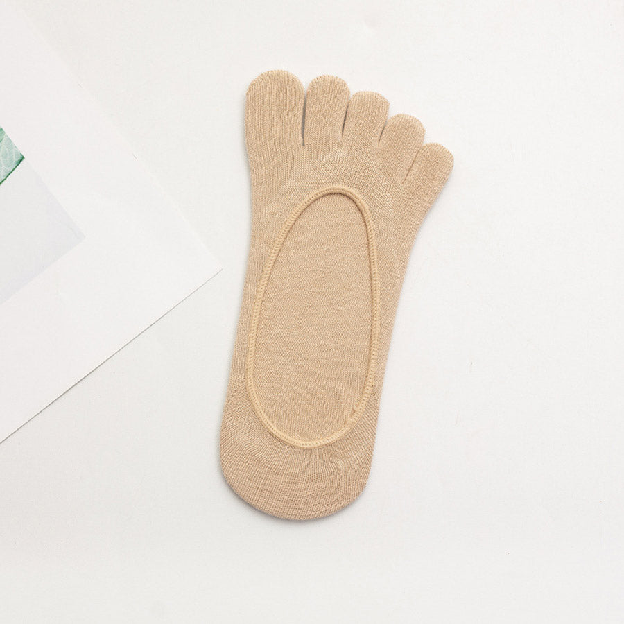 Shoppinggo shoppinggo 5-toe socks, plain socks for women, anti-odor, foot covers, shallow fit