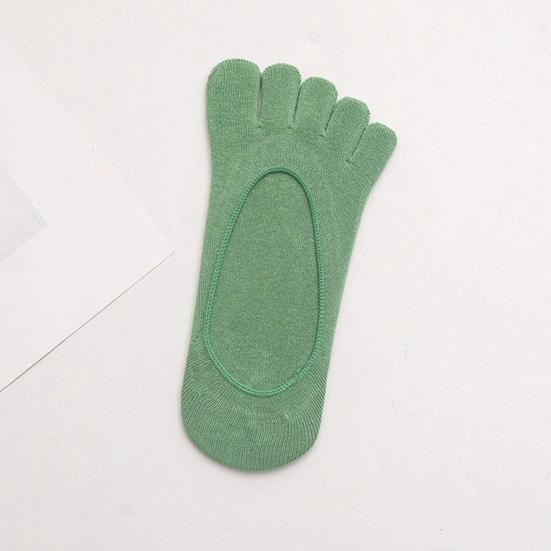 ショッピングゴー shoppinggo 5本指 ソックス  靴下 レディース無地 防臭 フットカバー 浅履き （グリーン） グリーン