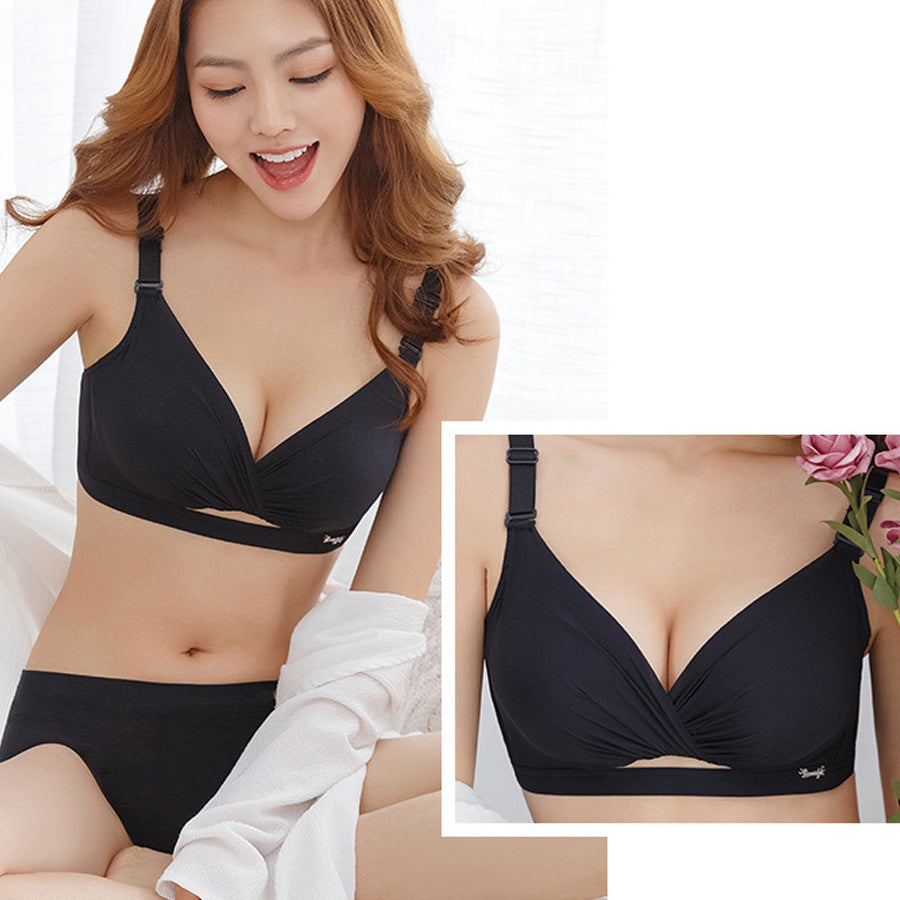 ショッピングゴー shoppinggo ブラジャー ショーツ セット ノンワイヤー ブラトップ ベアトップ  下着セットブラ インナー ブラ 盛れるきれいめ 【返品不可商品】