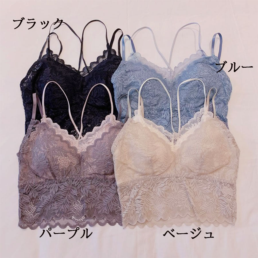 ショッピングゴー shoppinggo 総レースキャミソール Vネック カップ付き キャミ おしゃれ パッド付き バッククロス 重ね 可愛い キャミソール セクシー チラ見せ