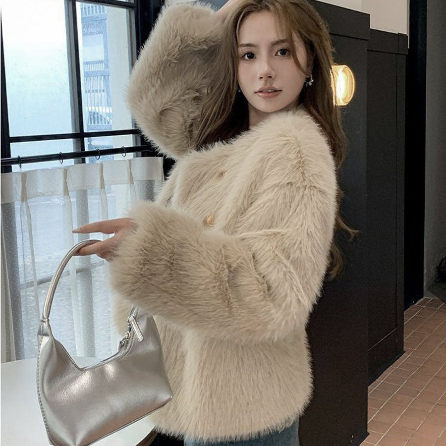 ショッピングゴー shoppinggo ファーコート もこもこ アウター ファージャケット レディース ジャケット もふもふ 秋冬  ファー ジップアップ 毛皮
