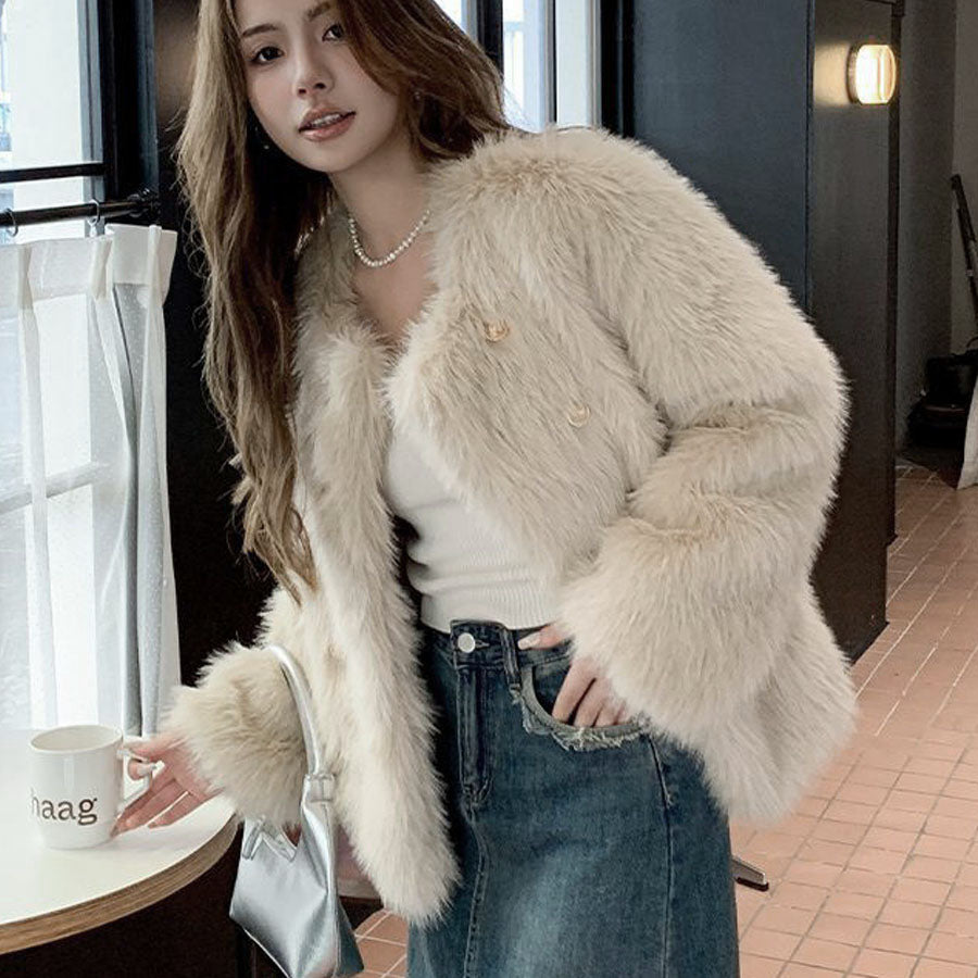 ショッピングゴー shoppinggo ファーコート もこもこ アウター ファージャケット レディース ジャケット もふもふ 秋冬  ファー ジップアップ 毛皮