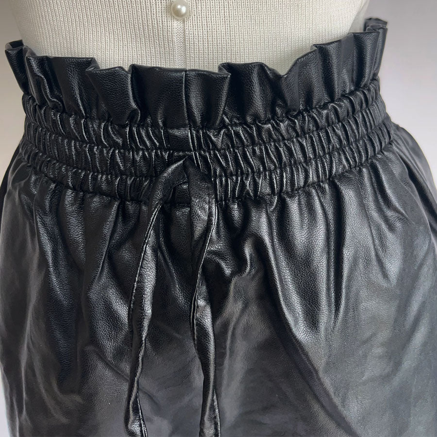 ショッピングゴー shoppinggo ボードショートパンツ レディース フェイクレザーショートパンツ レザーパンツ 短パン ショーパン 革 ボトムス