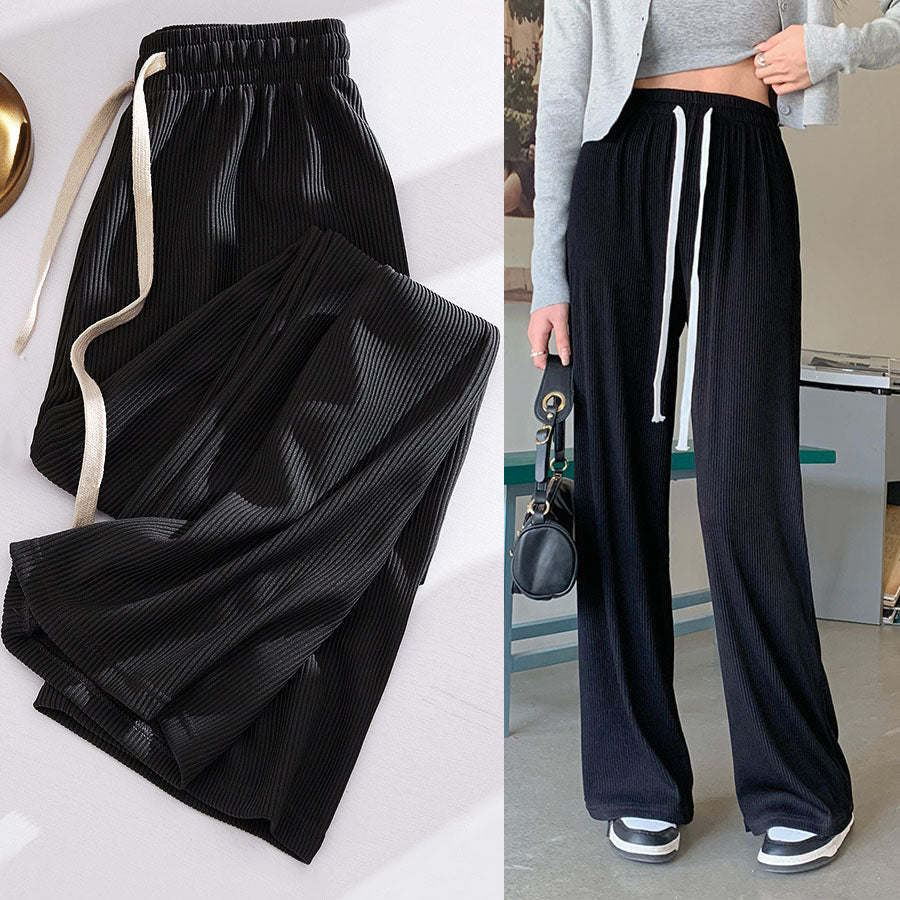 ショッピングゴー shoppinggo ワイドパンツ サマーパンツ ストレート ウエストゴム パンツ ズボン ゆったり リラックスパンツ ボトムス ガウチョパンツ