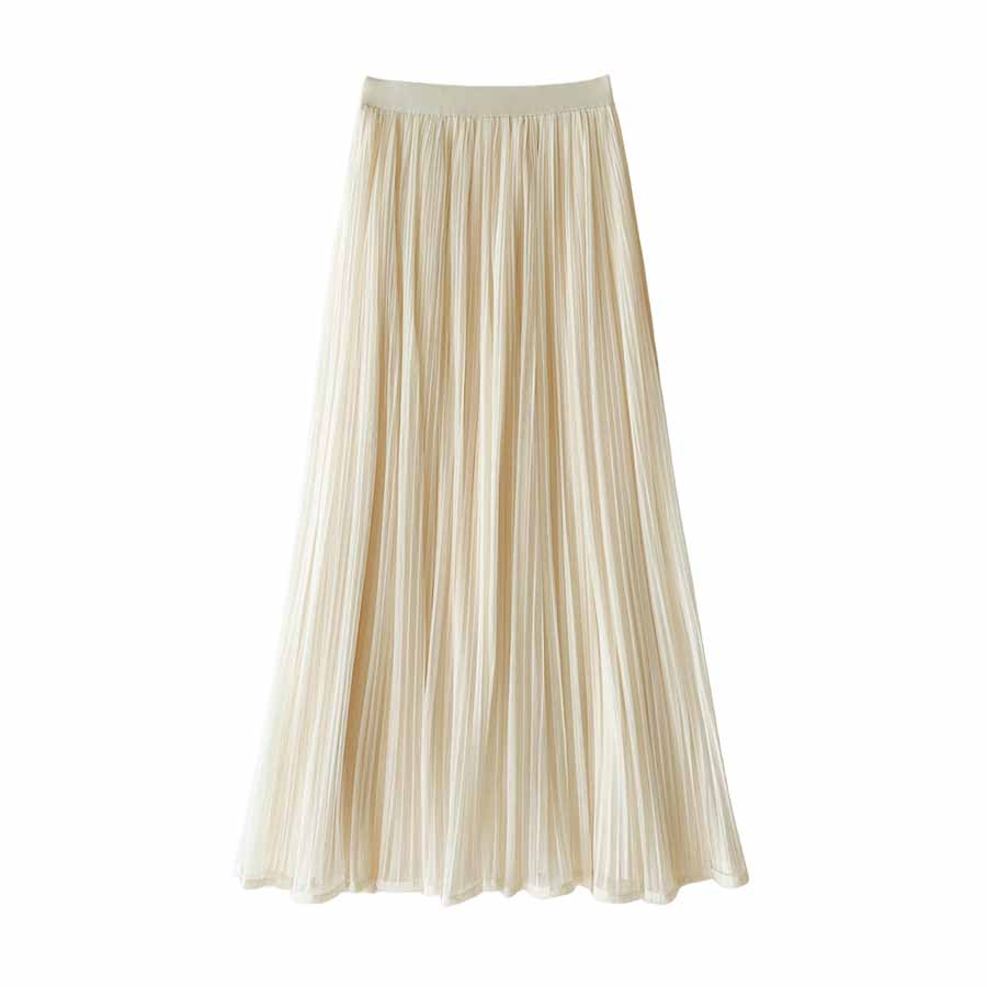 購物Go Shopping Go Triul Skirt Flare Skirt Pleated Skirt Black 2 Lobles 2層軟長長長的母親成人身體封面鬆散