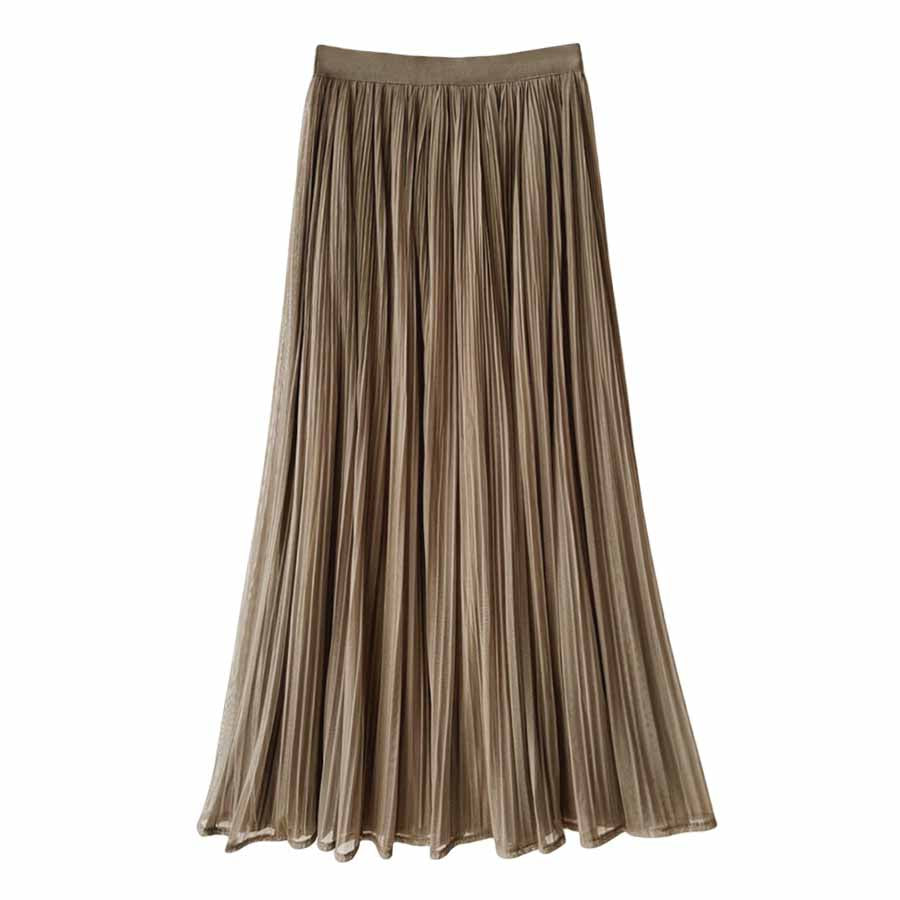購物Go Shopping Go Triul Skirt Flare Skirt Pleated Skirt Black 2 Lobles 2層軟長長長的母親成人身體封面鬆散