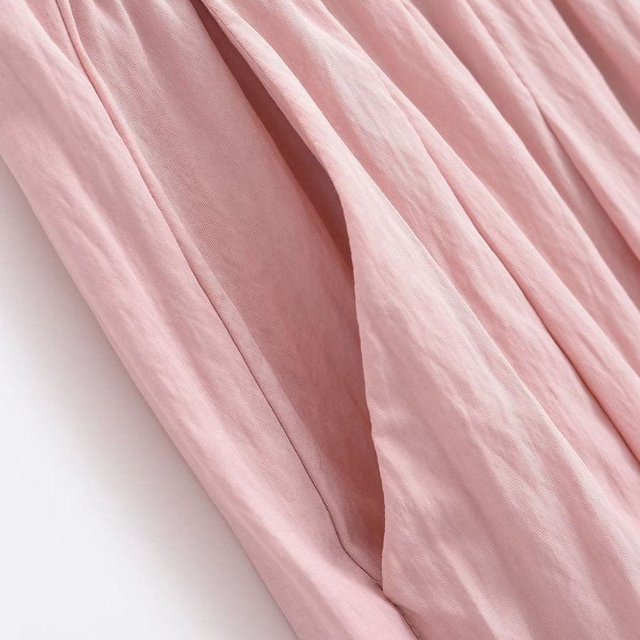 Shopping Go summer clothes wide pants summer pants straight waist elastic pants trousers loose bottoms gaucho pants simple basic