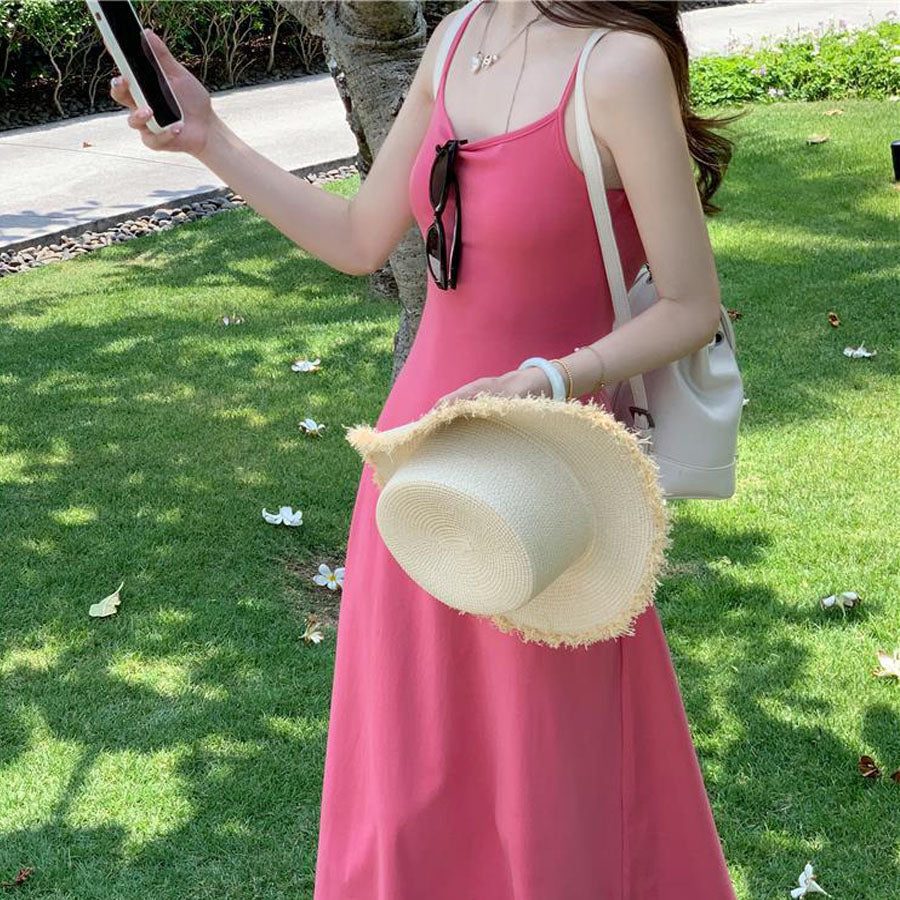 ショッピングゴー shoppinggo ニットワンピース ノースリーブ ニット キャミワンピース  レディース キャミソール 無地  シンプル セクシー きれいめ 上品 マキシ丈