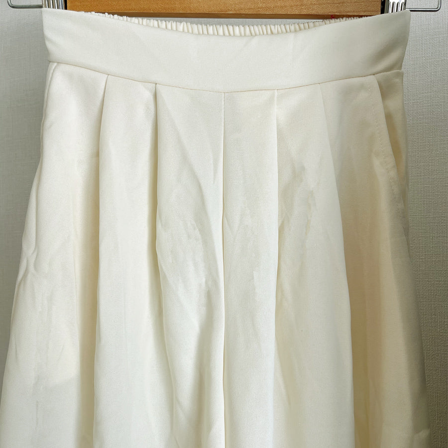 Shopping Go Wide Pants Gaucho Pants High Waist Plain Maxi Length Long Length Easy to Move Elastic Casual Skirt Pants Relax Pants