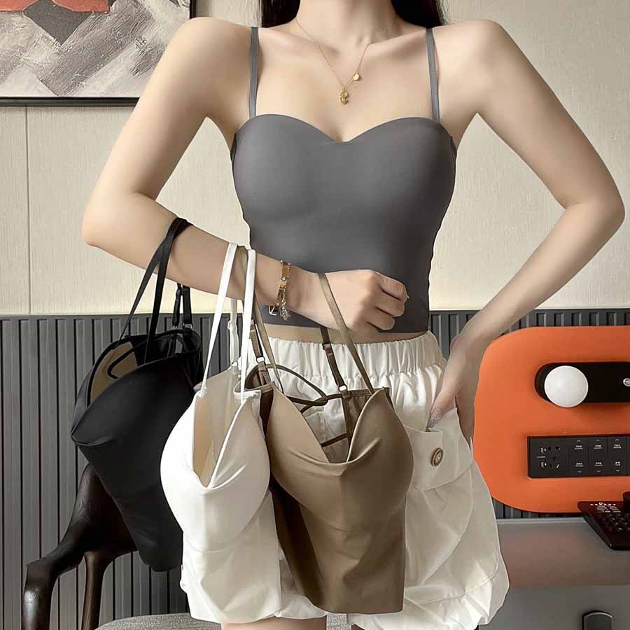 ショッピングゴー shoppinggo 背中あき キャミソール ショート丈 カップ付 キャミタンクトップ ブラ 白 黒 パット付 バックオープン 結婚式 見せブラトップ ブラカバー