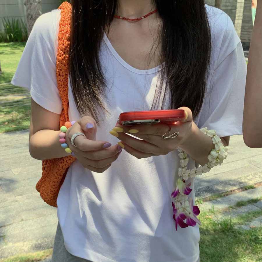 ショッピングゴー shoppinggo Tシャツ カットソー 半袖 レディース トップス プルオーバー ゆたっり Vネックシンプル 無地 おしゃれ 黒 ブラック ホワイト