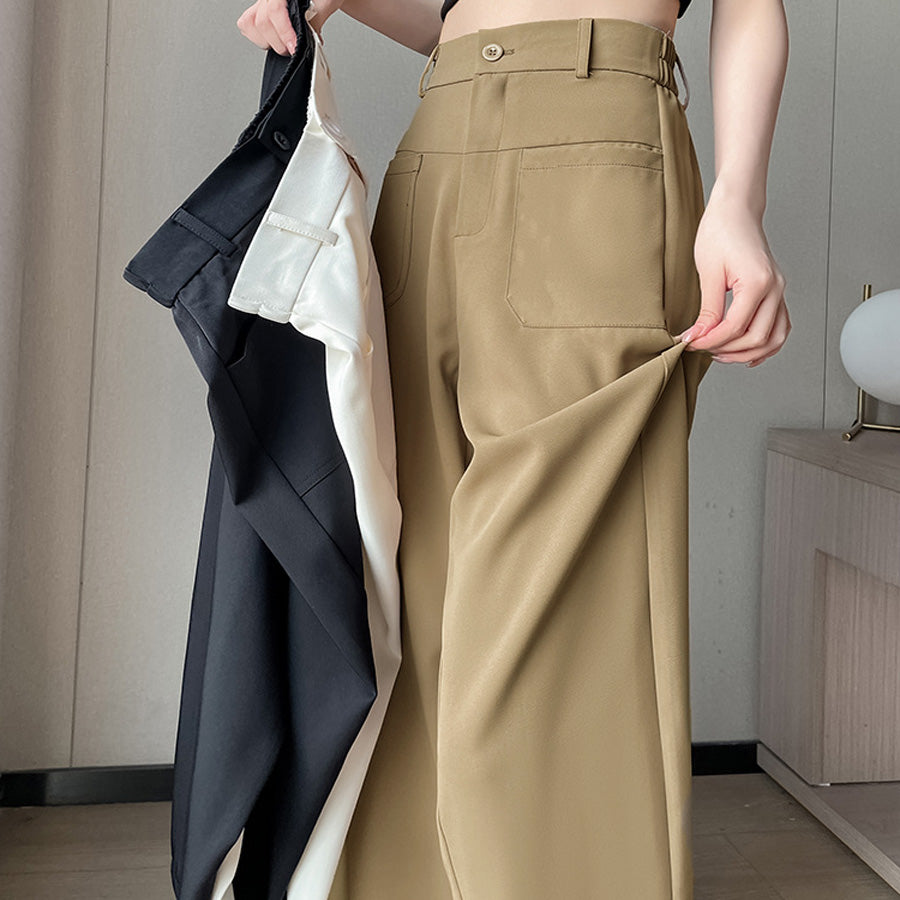 ショッピングゴー shoppinggo テーパードパンツ アンクル丈 細型 リラックスパンツ カジュアルパンツ 無地 ゆるい 体型カバー ウエストゴム ロングパンツ