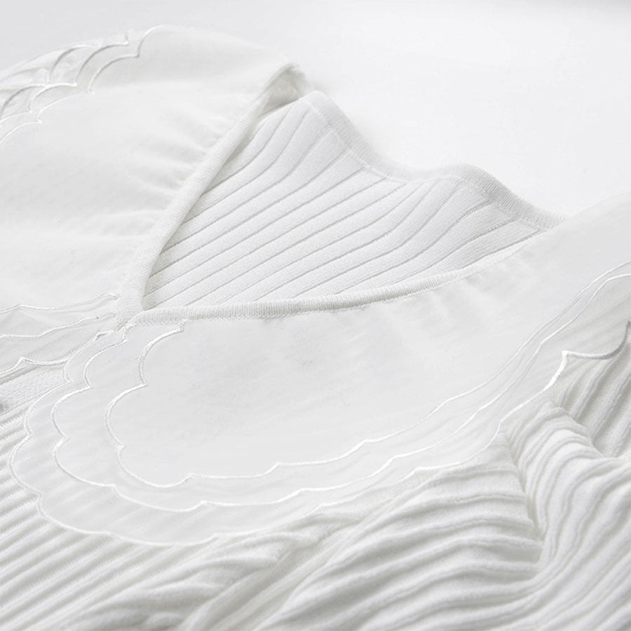 ショッピングゴー shoppinggo 夏服 サマーニット 半袖  レディース 夏ニット 薄い vネック カットソー デイリー レトロ  透け感ニット アウター 無地 上品 ブラック 黒 ホワイト 秋 夏