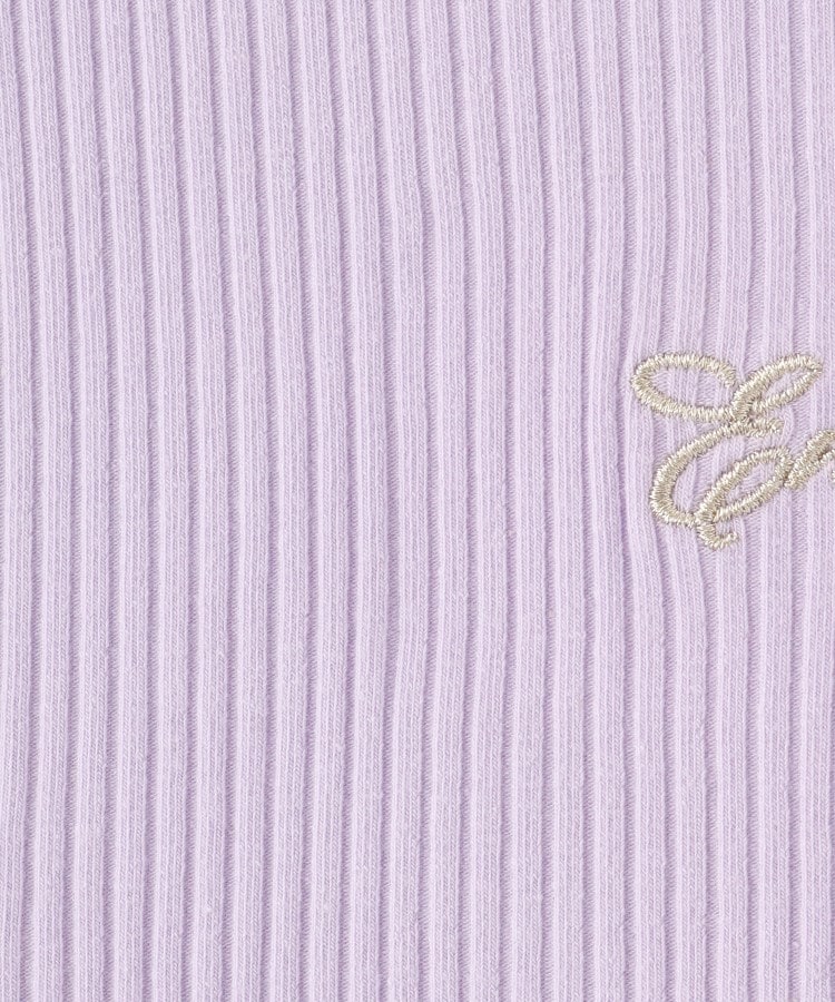 シューラルー キッズ SHOO・LA・RUE／Kids 刺繍ロゴ使いリブロンT （ライトグリーン(020)） ライトグリーン(020)