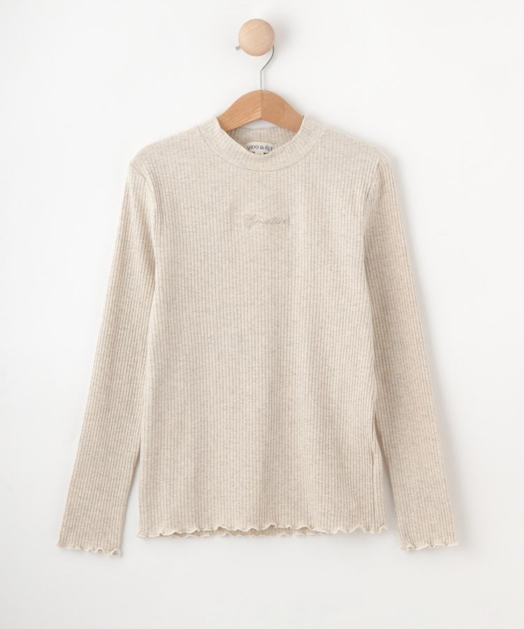シューラルー キッズ SHOO・LA・RUE／Kids 刺繍ロゴ使いリブロンT （ライトグレー(011)） ライトグレー(011)