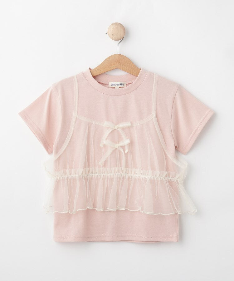 シューラルー キッズ SHOO・LA・RUE／Kids 【100ー120cm】チュールキャミTシャツ （ライトピンク(070)） ライトピンク(070)
