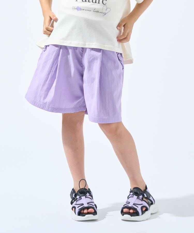 シューラルー キッズ SHOO・LA・RUE／Kids 【ひんやり】ポケットフリルキュロット （サックスブルー(090)） サックスブルー(090)