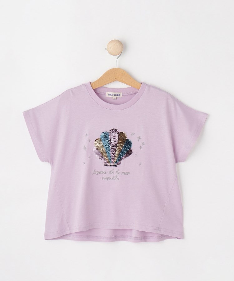 シューラルー キッズ SHOO・LA・RUE／Kids 【ひんやり】スパンコールモチーフTシャツ （オフホワイト(003)） オフホワイト(003)