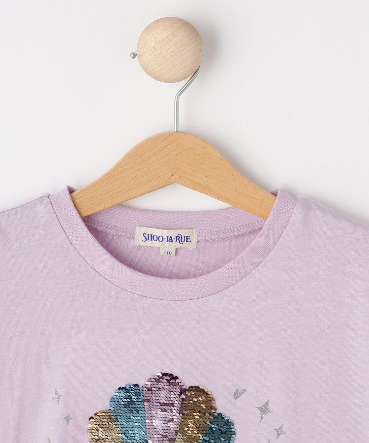 シューラルー キッズ SHOO・LA・RUE／Kids 【ひんやり】スパンコールモチーフTシャツ （オフホワイト(003)） オフホワイト(003)
