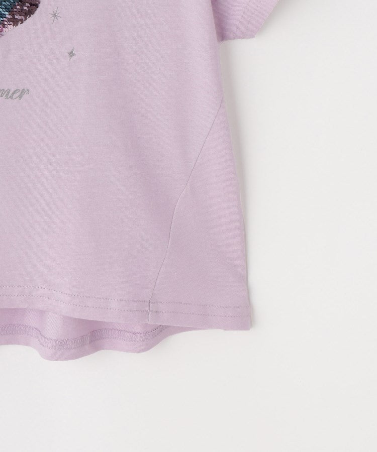 シューラルー キッズ SHOO・LA・RUE／Kids 【ひんやり】スパンコールモチーフTシャツ （オフホワイト(003)） オフホワイト(003)