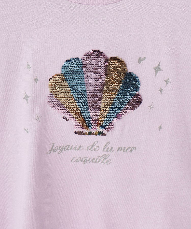 シューラルー キッズ SHOO・LA・RUE／Kids 【ひんやり】スパンコールモチーフTシャツ （オフホワイト(003)） オフホワイト(003)