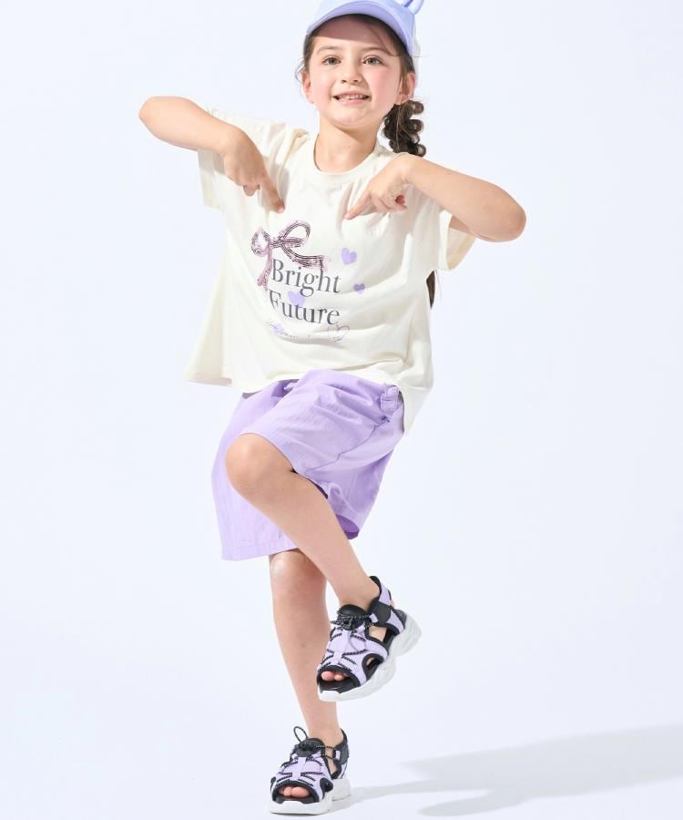 シューラルー キッズ SHOO・LA・RUE／Kids 【ひんやり】スパンコールモチーフTシャツ （オフホワイト(003)） オフホワイト(003)