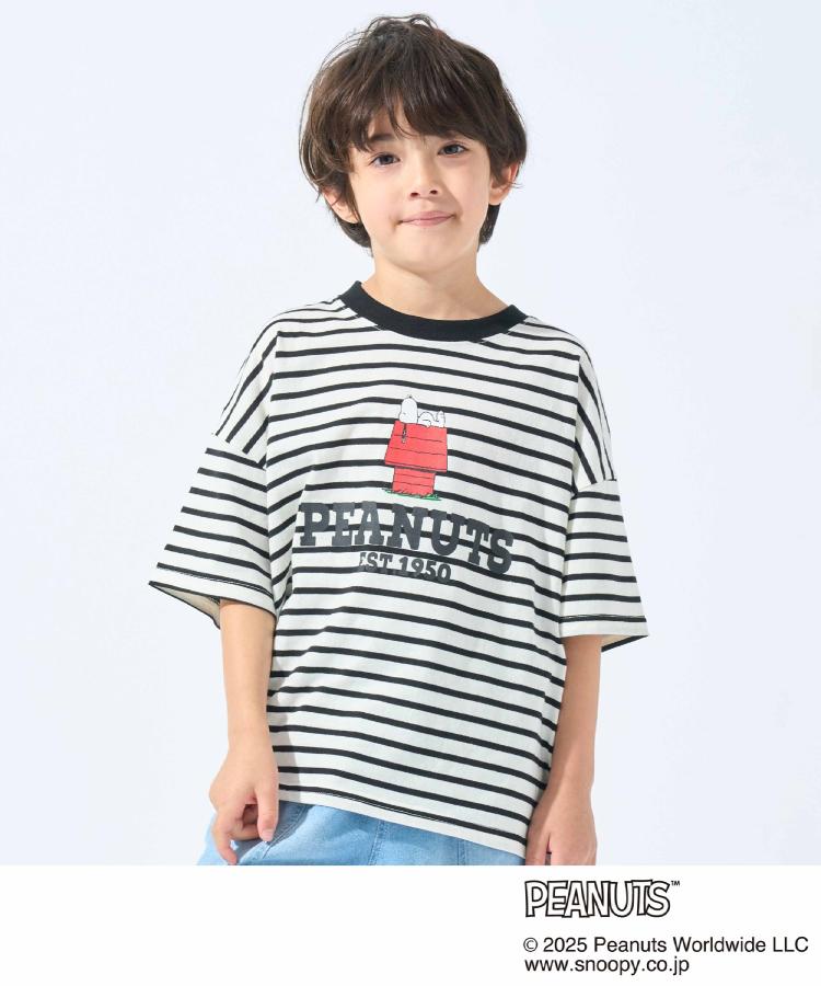 シューラルー キッズ SHOO・LA・RUE／Kids 【PEANUTS】ボーダーTシャツ （ブラック(319)） ブラック(319)