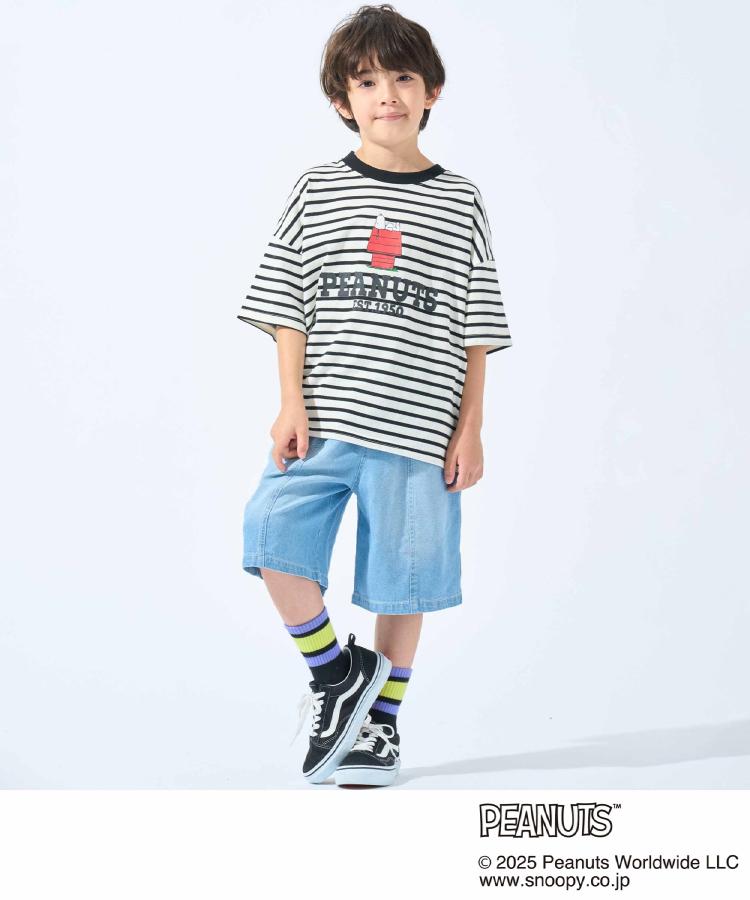 シューラルー キッズ SHOO・LA・RUE／Kids 【PEANUTS】ボーダーTシャツ （ブラック(319)） ブラック(319)