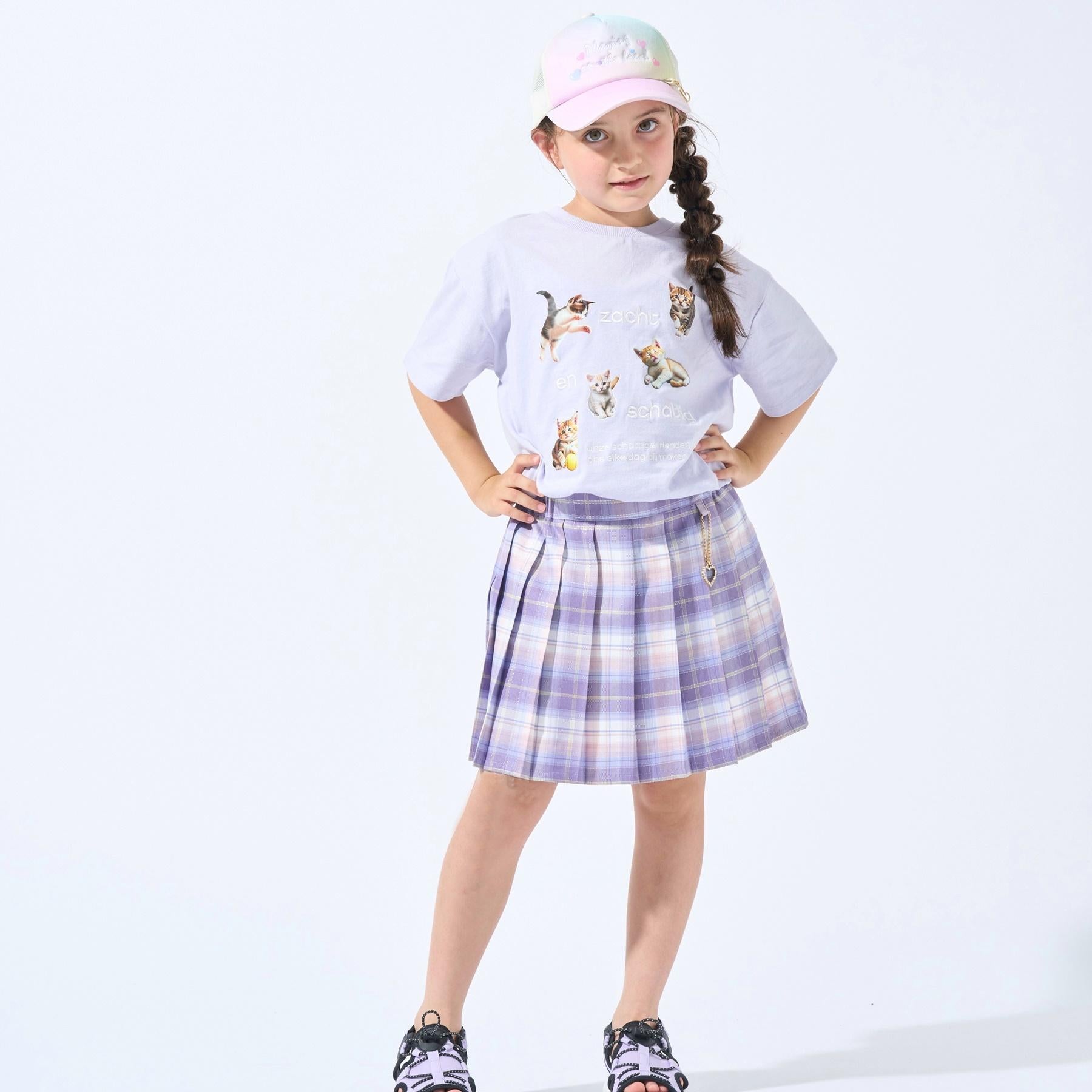 シューラルー キッズ SHOO・LA・RUE／Kids ハートチャームメッシュキャップ （ラベンダー(580)） ラベンダー(580)