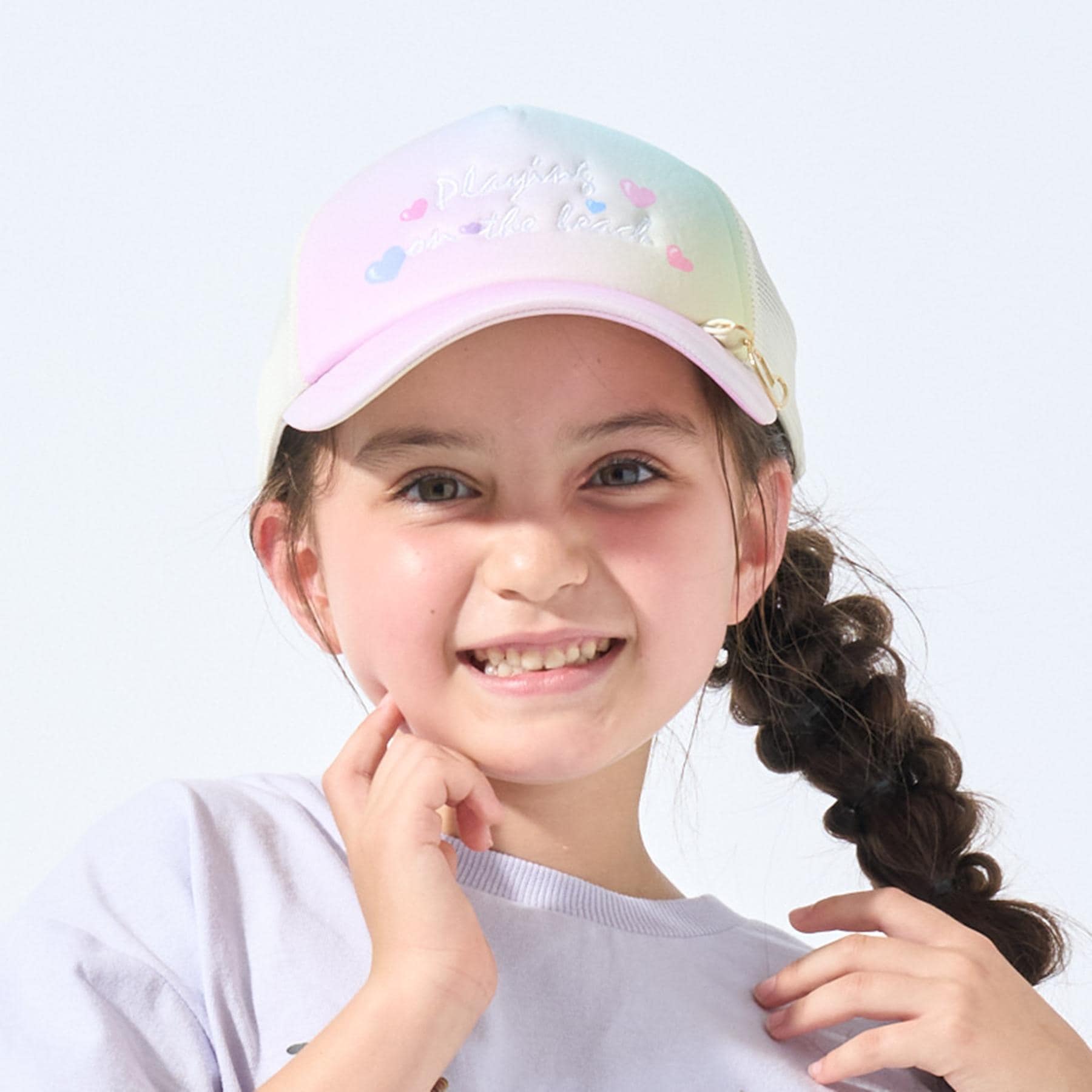 シューラルー キッズ SHOO・LA・RUE／Kids ハートチャームメッシュキャップ （ラベンダー(580)） ラベンダー(580)