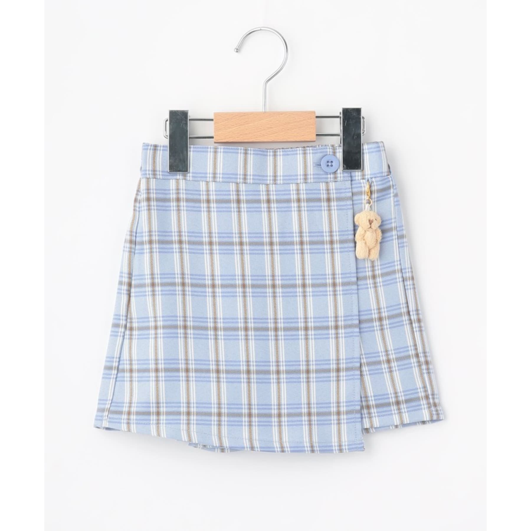 シューラルー キッズ SHOO・LA・RUE／Kids クマチャーム付きチェックスカパン