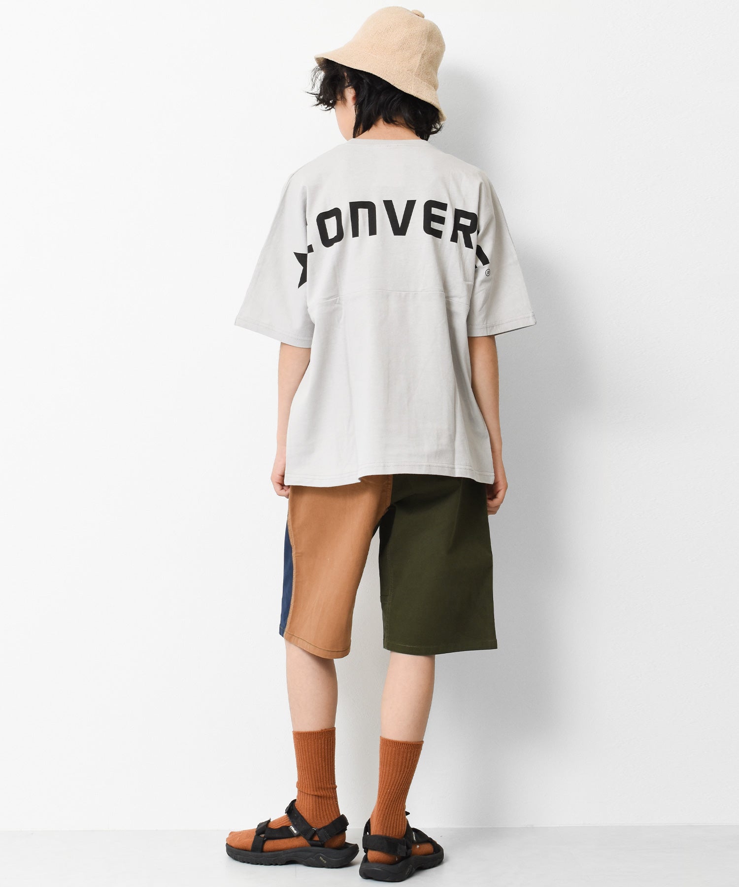 ラット エフェクト RAT EFFECT CONVERSE別注ドルマンスリーブバックロゴTシャツ （ライトグレー） ライトグレー