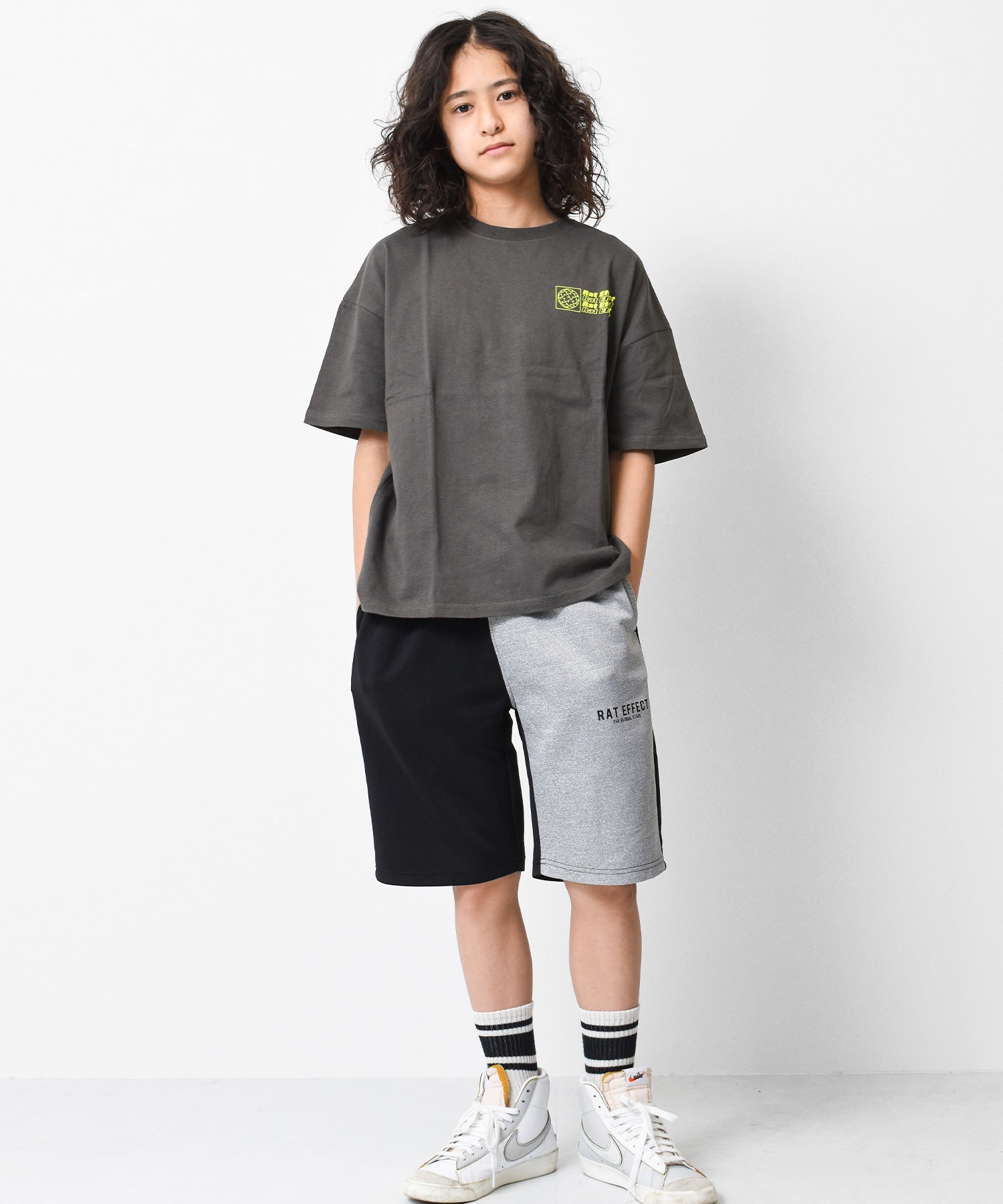 ラット エフェクト RAT EFFECT バックネオンロゴプリントビッグTシャツ （ライトグレー） ライトグレー