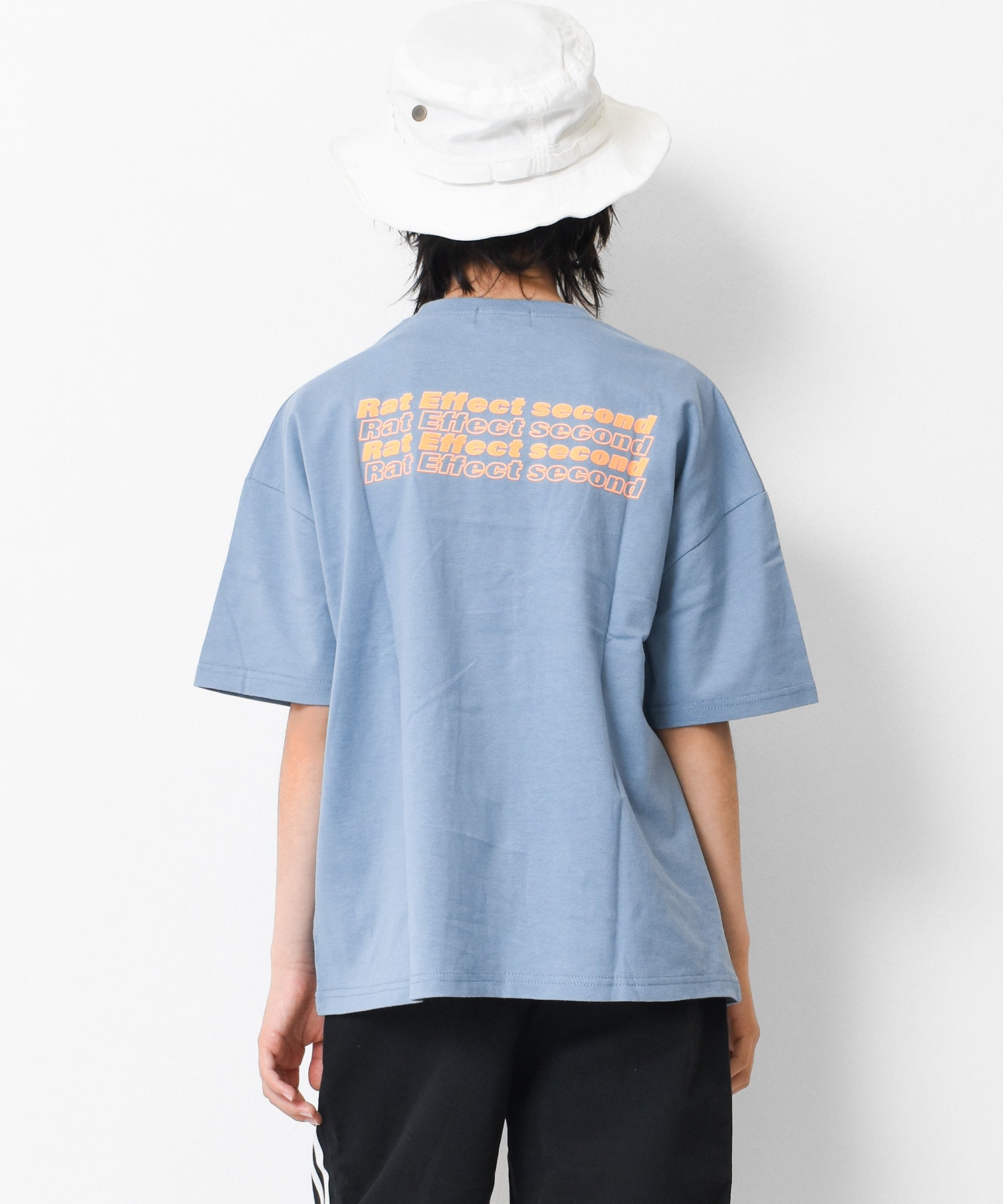 ラット エフェクト RAT EFFECT バックネオンロゴプリントビッグTシャツ （ライトブルー） ライトブルー